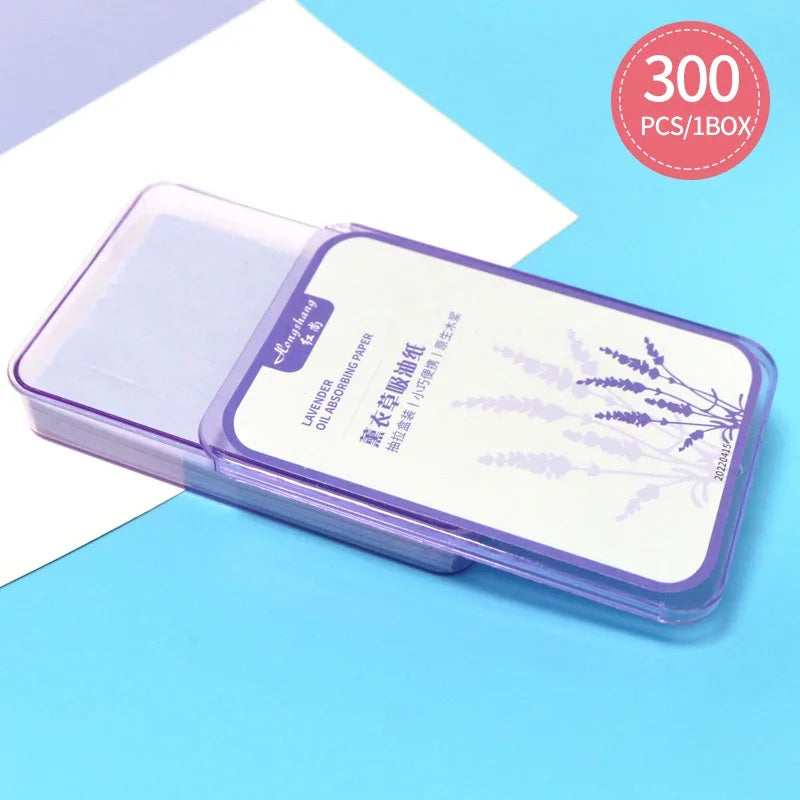 Oily Paper Face Cleansing Makeup Tool Face Oil Blotting 300PcsFace Oil Absorbing Paper Summer Oil Control Wipes Absorbing Sheet Oasis Select 300pcs Lavender