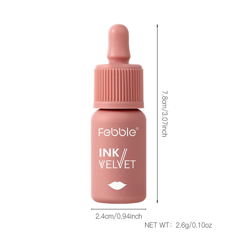 Febble 6-Shade Matte Velvet Liquid Lipstick – Long-Lasting Nude