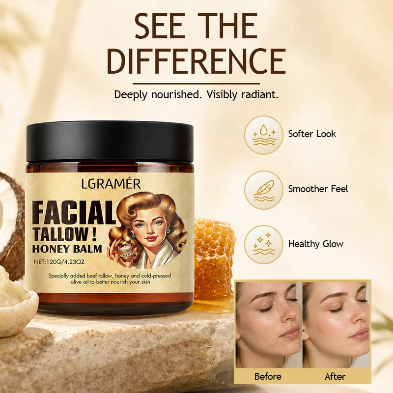 Beef Tallow & Honey Face Cream – Natural Daily Moisturizer