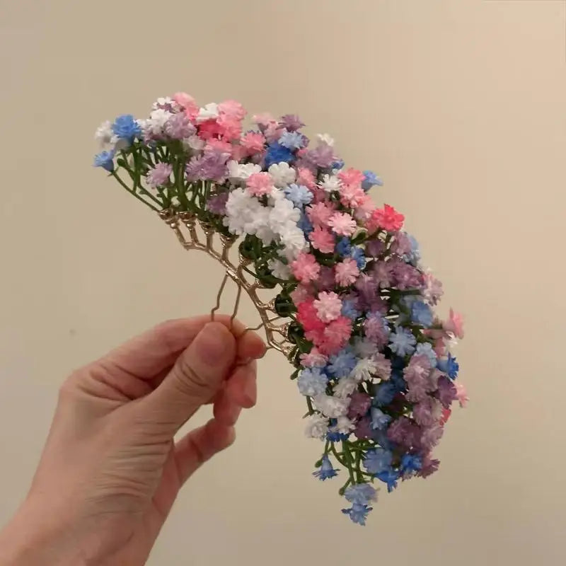 Baby's Breath Flower Hair Clip – Elegant Bridal Hairpin Floral Hair Clip Oasis Select A13