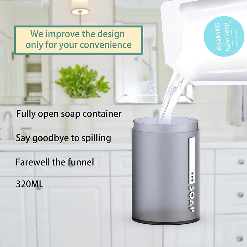 Foam Soap Dispenser Automatic USB Rechargeable 320ml Liquid Soap Dispensers Digital Display Foam Hand Sanitizer Machine For Home Oasis Select