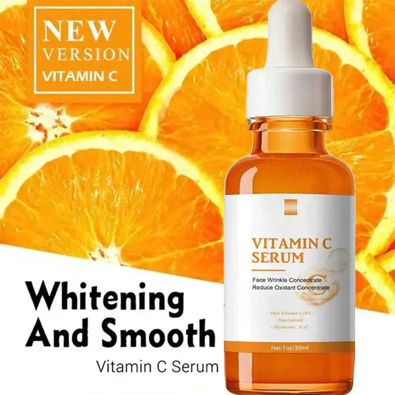 Vitamin C Wrinkle Remover Face Serum Lifting Firming Fade Fine Lines Anti-aging Essence Whitening Brighten Nourish Skin Care Oasis Select