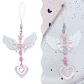 Bowknot Phone Chain Angel Wing Pendant Keychain Sweet Cool Key Phone Lanyard Acrylic Keyring Bag Ornament Oasis Select Default Title