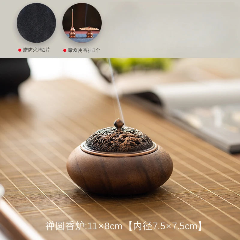 Domestic Indoor Tea Ceremony Walnut Aromatherapy Stove Chinese Incense Stick Incense Burner Oasis Select B