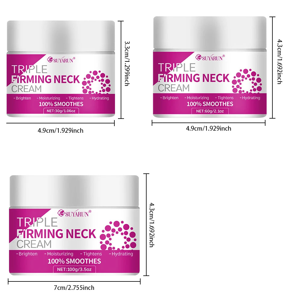 SUYARUN Triple Lifting Neck Cream - Anti-Aging Hyaluronic Acid Collagen Retinol Firming Moisturizer for Wrinkles & Sagging Skin. Oasis Select