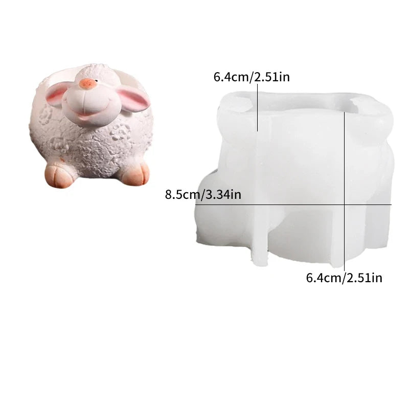 Lamb Candle Mold Cartoon Silicone Candle Mold Cartoon Plaster Mold Decorative For Gift Diy Craft Candle Making Oasis Select B