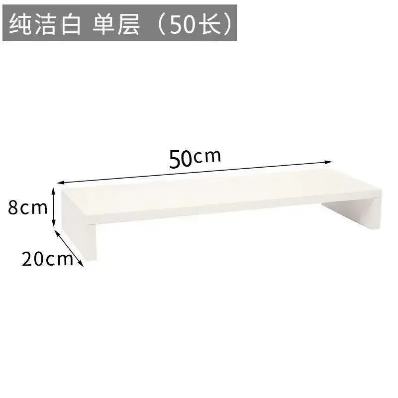 Monitor Stand with Drawer & Desk Storage Rack | White & Pink