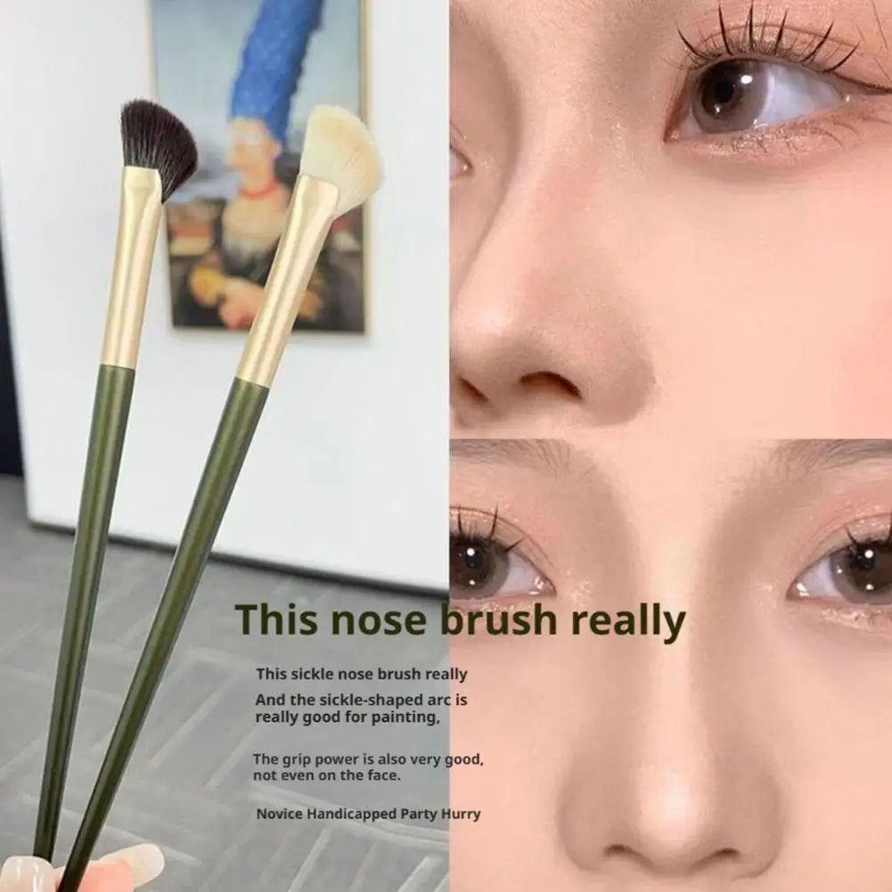 Half Fan Nose Contour Brush – Soft Angled Sculpting Tool Makeup Contour Brush Oasis Select