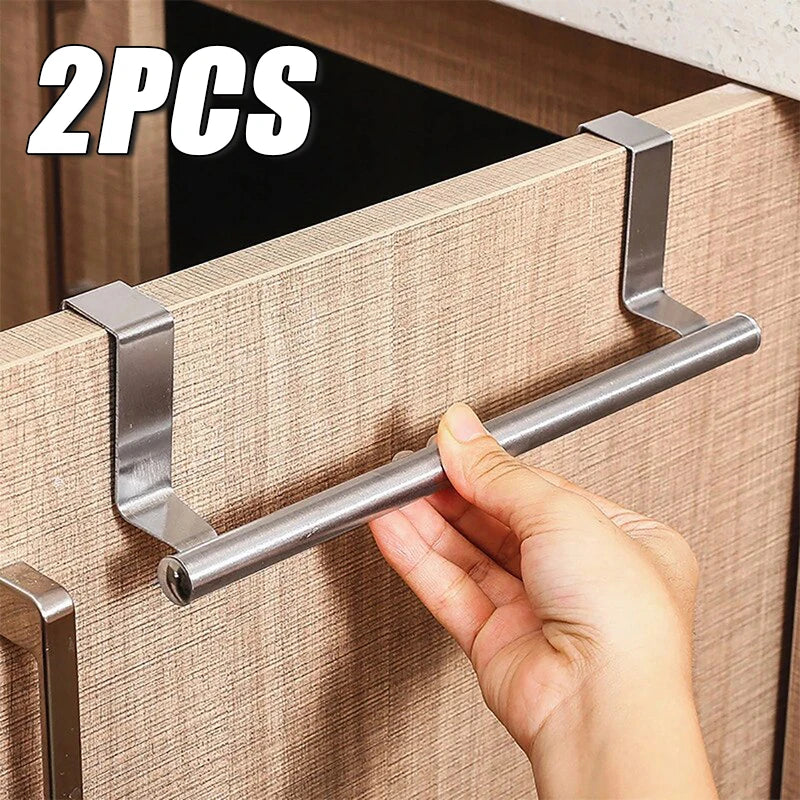 1/2 PCS Stainless Steel Towel Bar Cabinet Door Towel Hanging Bar Stainless Steel Bathroom Kitchen Cabinet Door Towel Wipe Rack Oasis Select