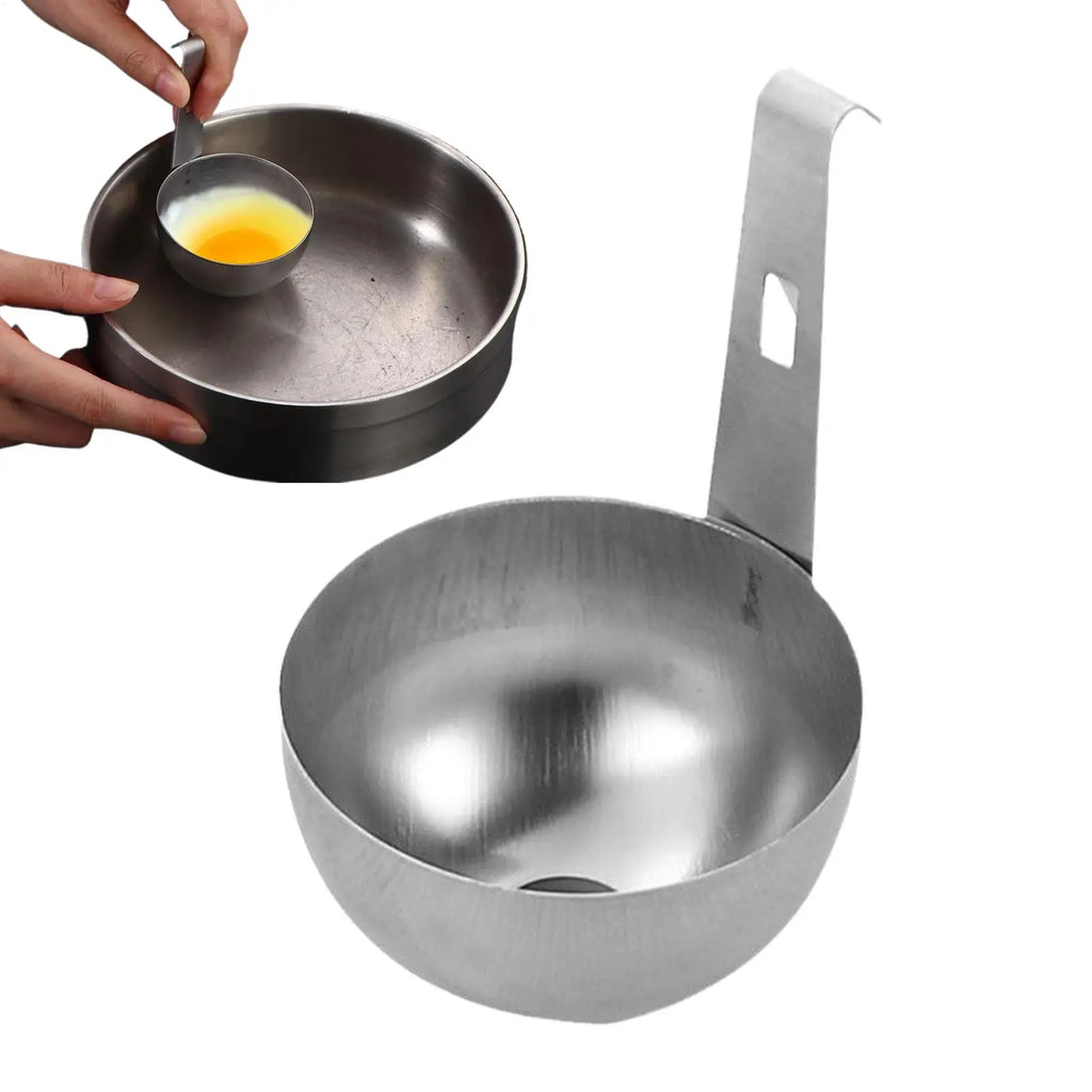 Poached Egg Spoon Hangable Stainless Steel Egg Poacher Round Nonstick Steamer Boiler for Kitchen Cooking Breakfast Household Oasis Select