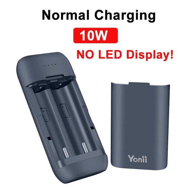 18650 Battery Charger Case DIY Power Bank Battery Charger Portable QC3.0 PD 18W Fast Charging Case for Lithium Batteries Oasis Select 10W Standard