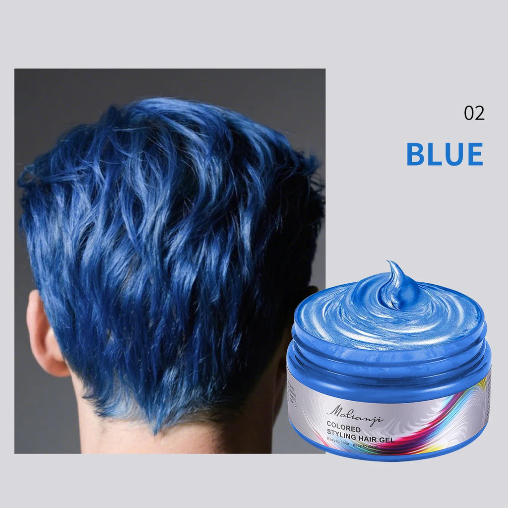 Hair Color Wax – Long-Lasting Styling Dye for Men & Women Hair Color Wax Oasis Select 02 BLUE