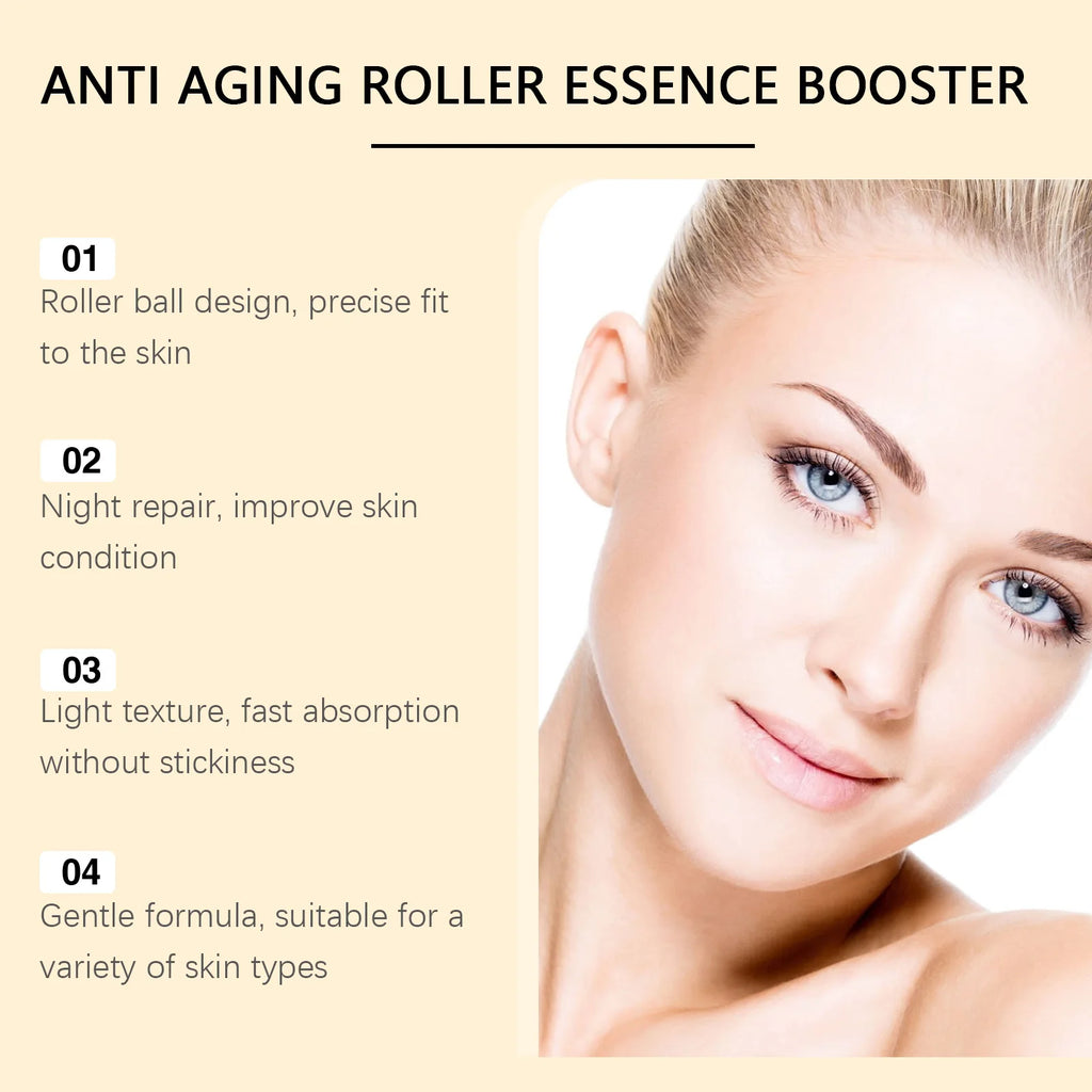 Anti Aging Roller Essence Bee Venom Booster Hyaluronic Acid Skin Firming Fine Lines Improvement Facial Massage Skincare Serum Oasis Select