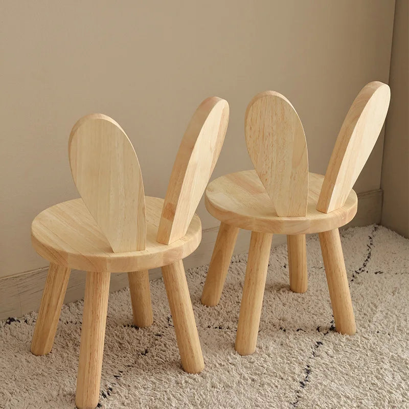 Solid wood chair Home backrest stool Simple small wooden stool Living room wooden stool Log bench Small stool Low stool Oasis Select