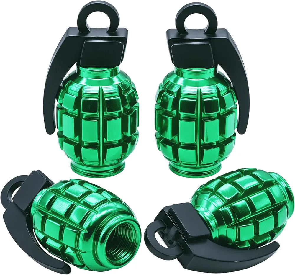 4PCS Colorful Tire Valve Stem Caps, Aluminium Alloy Tire Valve Stem Covers Universal Car Wheel Tire Valve Caps for Cars Trucks Oasis Select Green-4Pcs