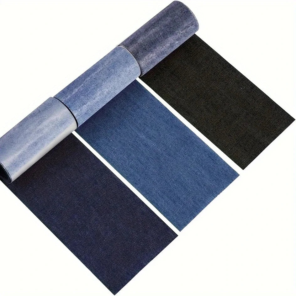 3 /Rolls of Jean Iron-On Patches, 8 x 50 cm Repair Patches, Clothing, Self-Adhesive Iron-On Patches for Children Adults (Dark Bl Oasis Select