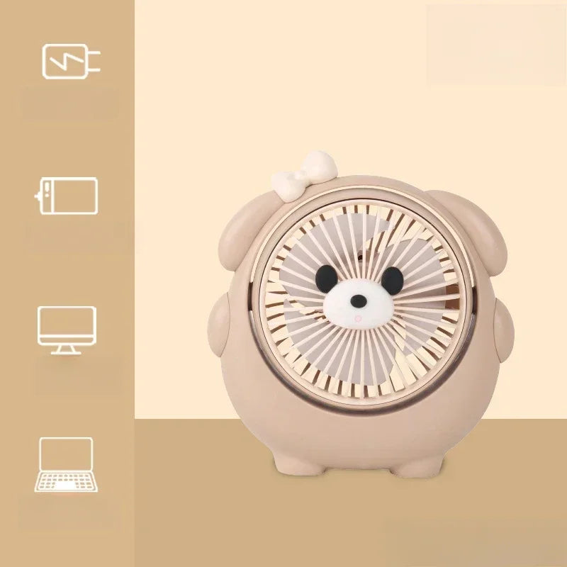 URGGU USB Portable Desktop Fan – Cute Heart & Bowknot Style