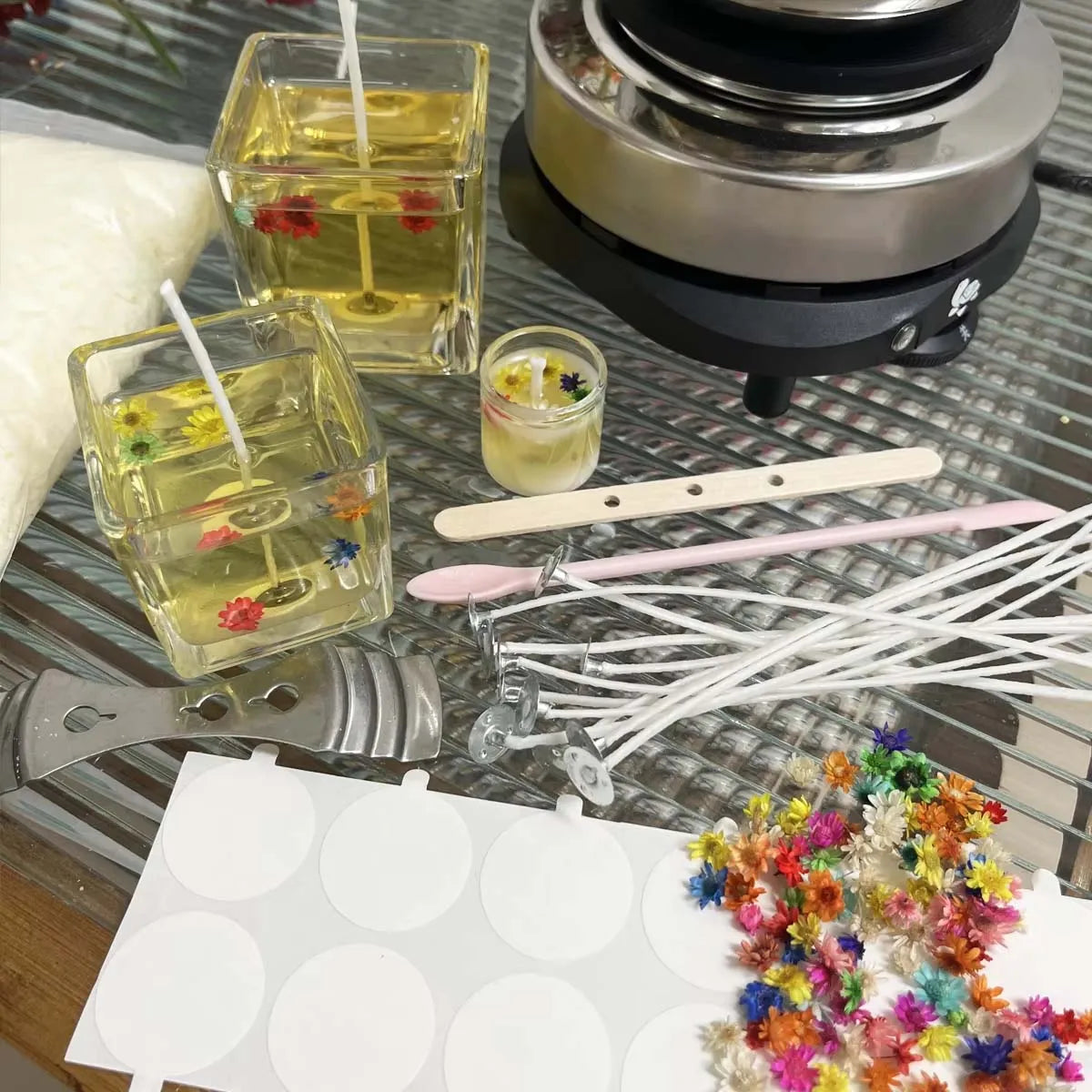 200g Soy Wax set Scented Candle Raw Material or DIY Candle Making Supplies with Candle Wicks Wax Material Kits Oasis Select