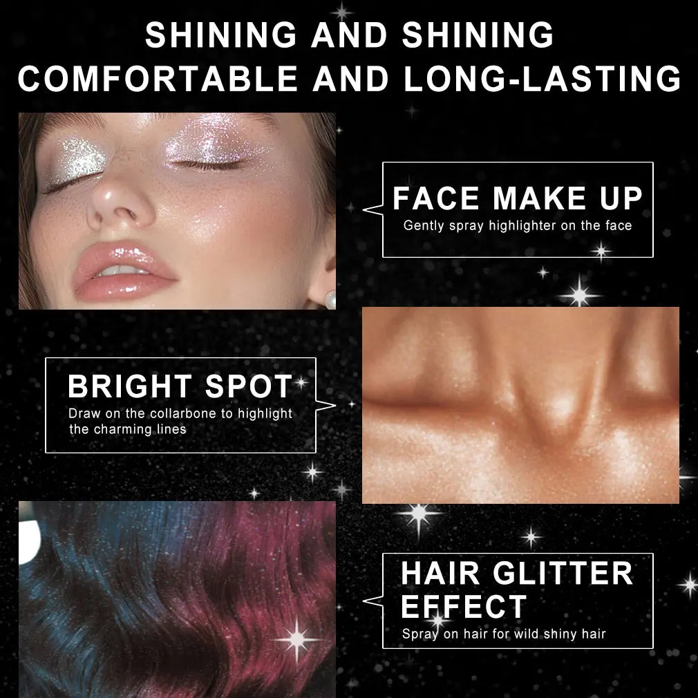 100ml Glitter Spray for Body, Hair & Clothes – High Gloss Shimmer