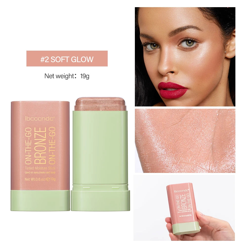 Contour Bronzer Eraser Stick Waterproof High Color Multi-purpose Use For Eyes Cheeks And Body Brightening Skin Tone Makeup Oasis Select 2Soft Glow