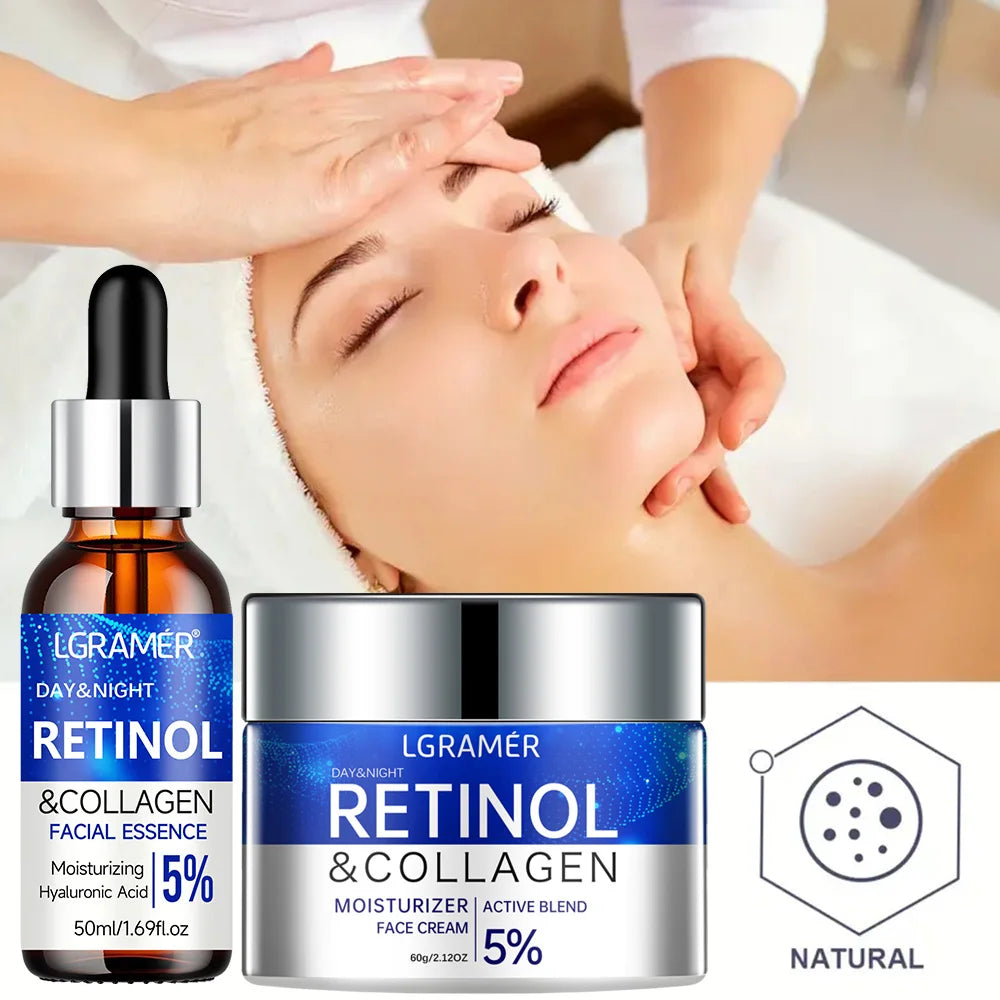 LGRAMER Retinol Cream & Serum Combo – Moisture & Elasticity