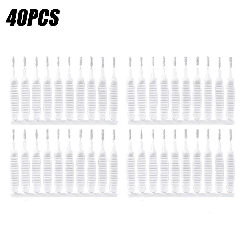 10-100PCS Shower Cleaning Brush Bathroom Micro Nylon Brush Nozzle Anti-blocking Cleaning Tools Bathroom Accessories Oasis Select 40PCS