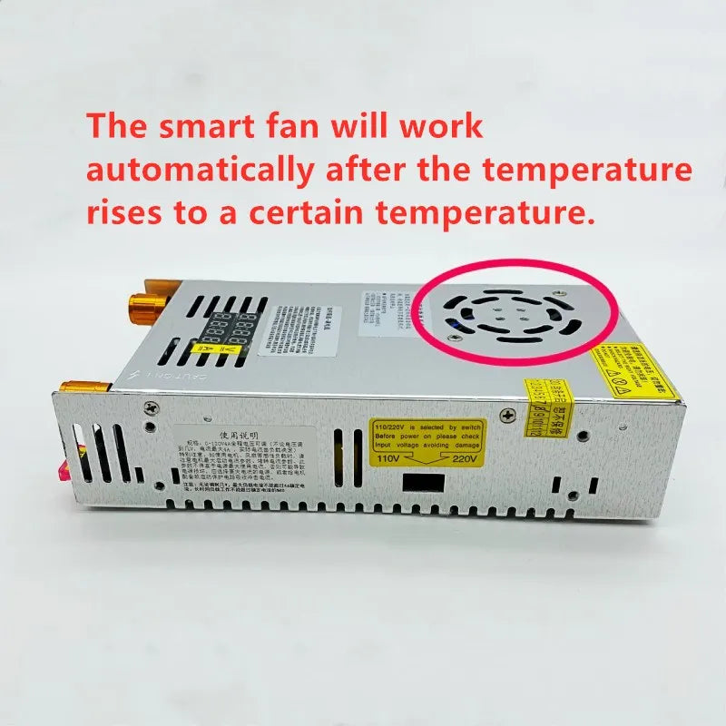 DC 5V 12V 24V 36V 48V Adjustable Switching Power Supply 60V 80V 120V 220V 480W With Digital Display Power Supply Voltage 12V 10A Oasis Select