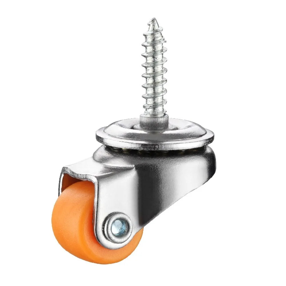 4pcs 0.5 Inch Small Casters Wheels Low Profile No Noise Mini Caster Wheels DIY Storage Box Small Furniture Wheels Appliances Oasis Select PP M4x15mm type 2