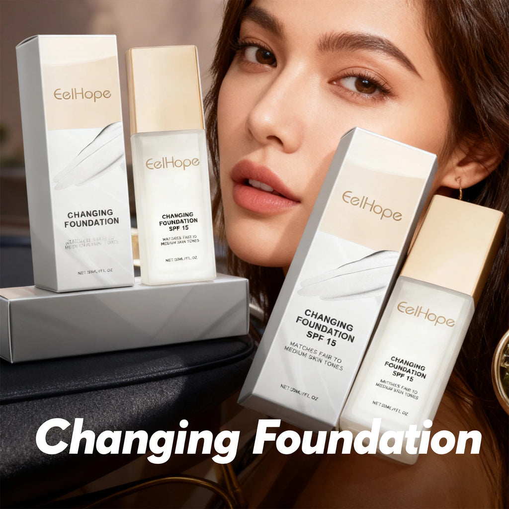 Color Changing Foundation Moisturizing Hides Wrinkles Lines SPF 15+ Hydrating Color Longwearing Waterproof Makeup Base Concealer Oasis Select