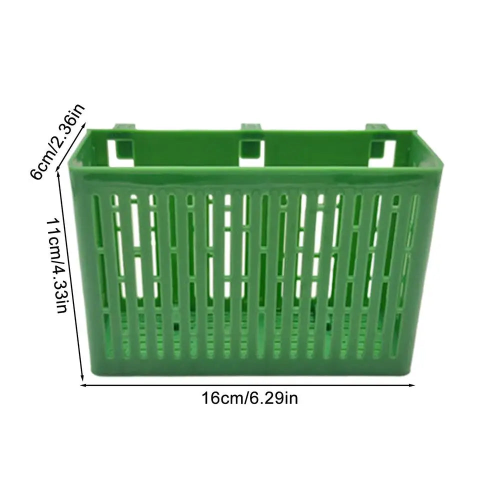 Aquarium Plant Stand Adsorbable Hydroponic Plant Storage Plastic Aquarium Square Hollow Storage Basket Fish Tank Decorations Oasis Select Green 2Pcs