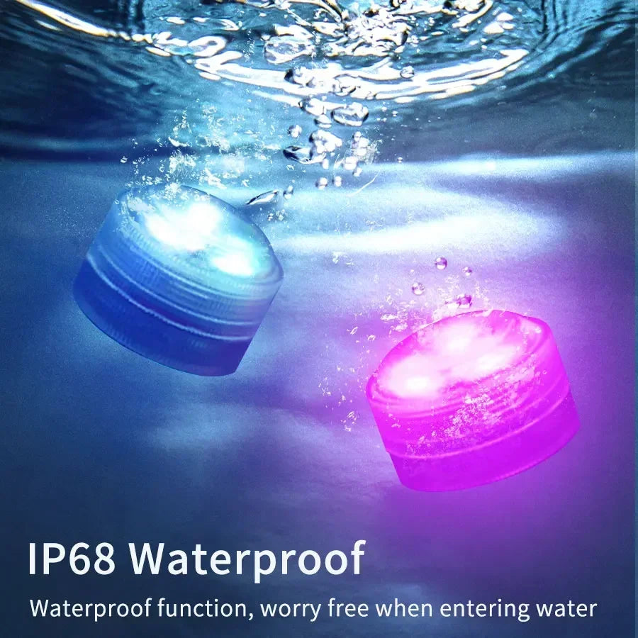 Submersible LED Lights with Remote Control RGB Changing Underwater Light Small Led Candle Light for Pool Party Wedding Decor Oasis Select