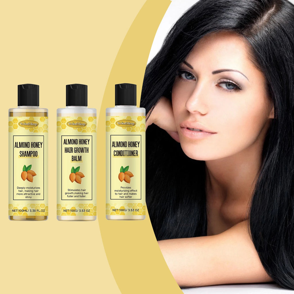 Honey & Almond Shampoo, Balm & Conditioner Kit – All Hair Types Shampoo & Conditioner Kit Oasis Select