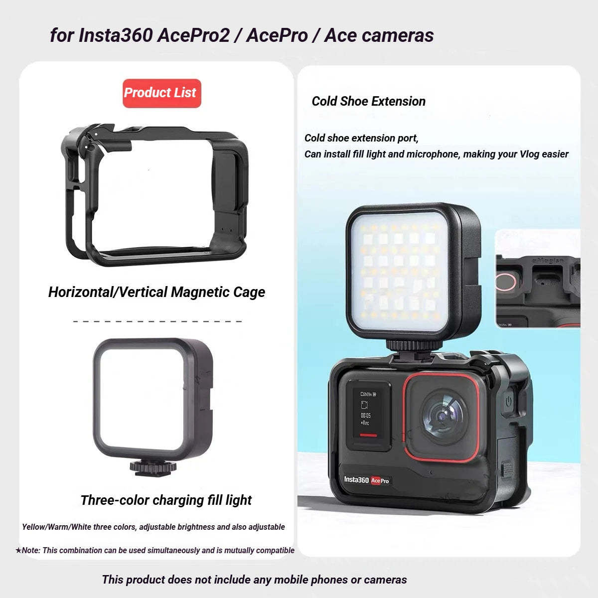 aMagisn Plastic Cage for Insta360 Ace Pro 2 / Ace Pro / Ace