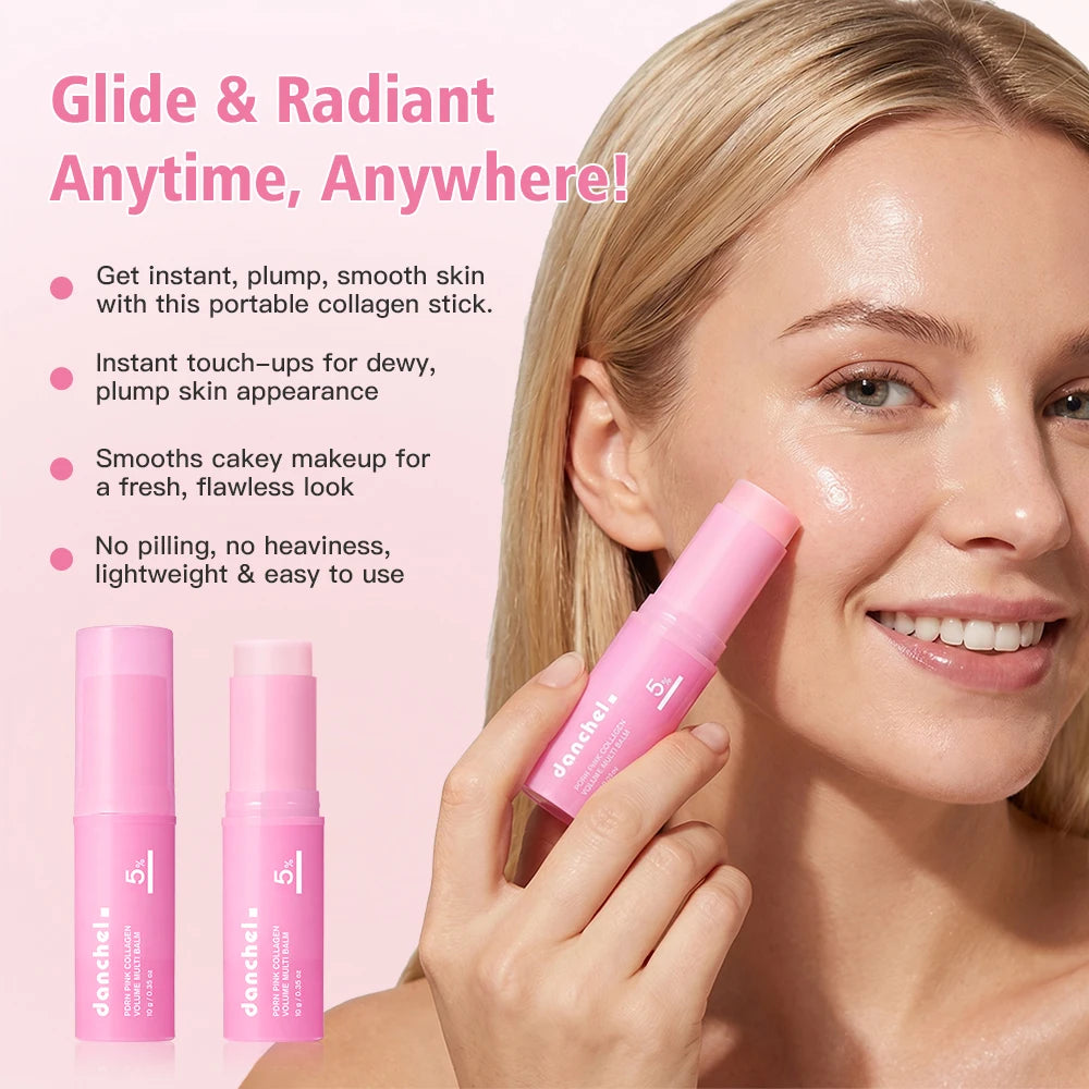 PDRN Pink Collagen Volume Multi Balm Fast Absorbing Smooth & Plump Face Skin Portable Collagen Stick Suitable For All Skin Types Oasis Select