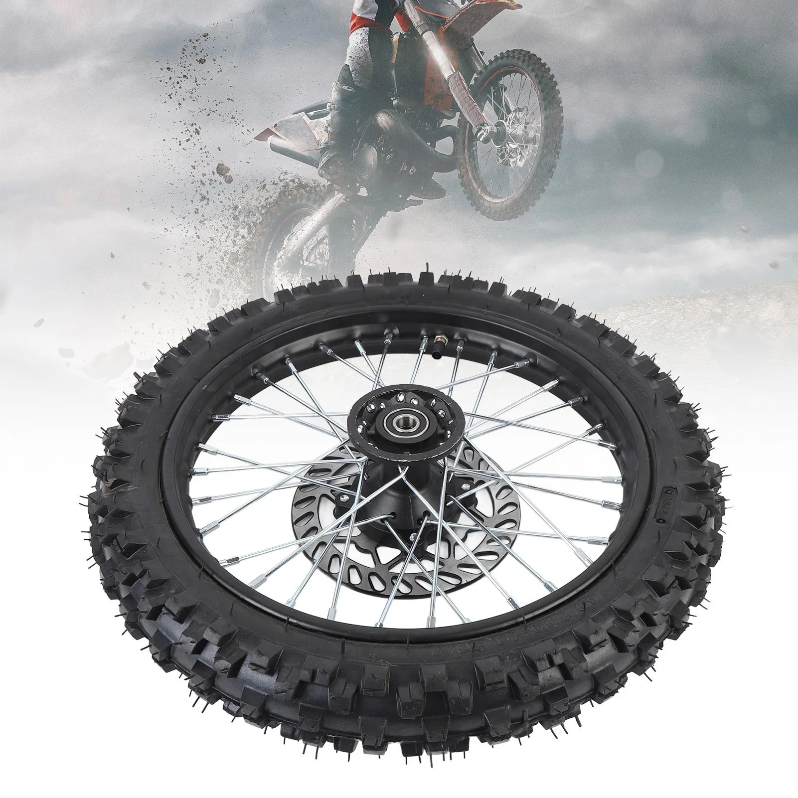 14 Inch Front Wheel Assembly Fit for 125 140 150 160cc Pit Dirt Bike with 15mm Rim Axle & Brake Rotor Oasis Select