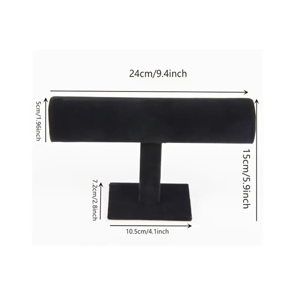 Black Velvet Coil T-Shelf Bracelet Necklace Jewelry Display Organizer Watch Display Stand Bracelet Necklace Jewelry Organizer Oasis Select