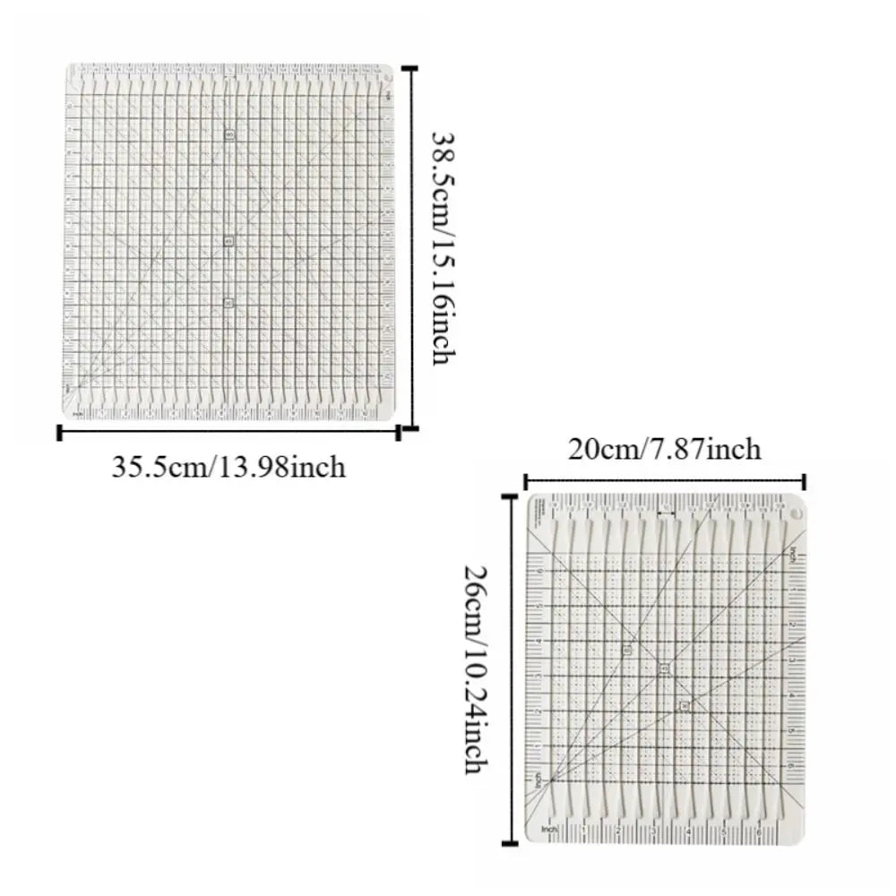 Cutting Assistant 5-in-1 Quilting Ruler Clear Acrylic Scale Slotted Quilting Template Transparent Square Fabric Cutting Ruler Oasis Select