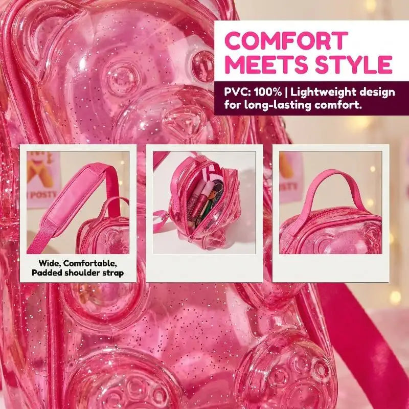 Ita Backpack Cute Bear Design Large Capacity Clear Display Bag Casual Shoulder Bag for Anime Fans Daily School Accessory Oasis Select