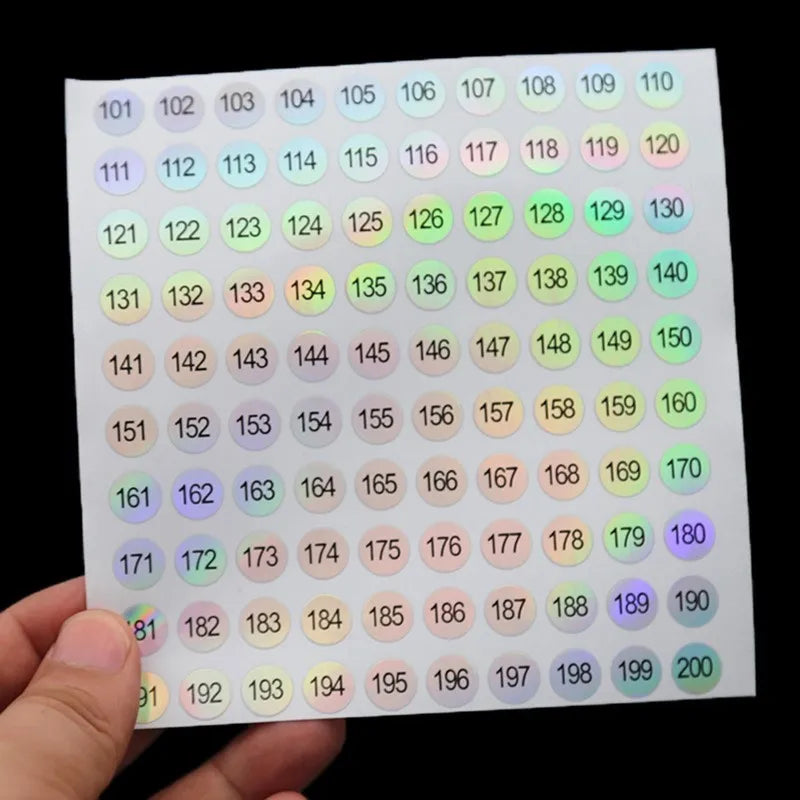 Waterproof Laser Number Stickers 1–1000 | Nail Polish Labels