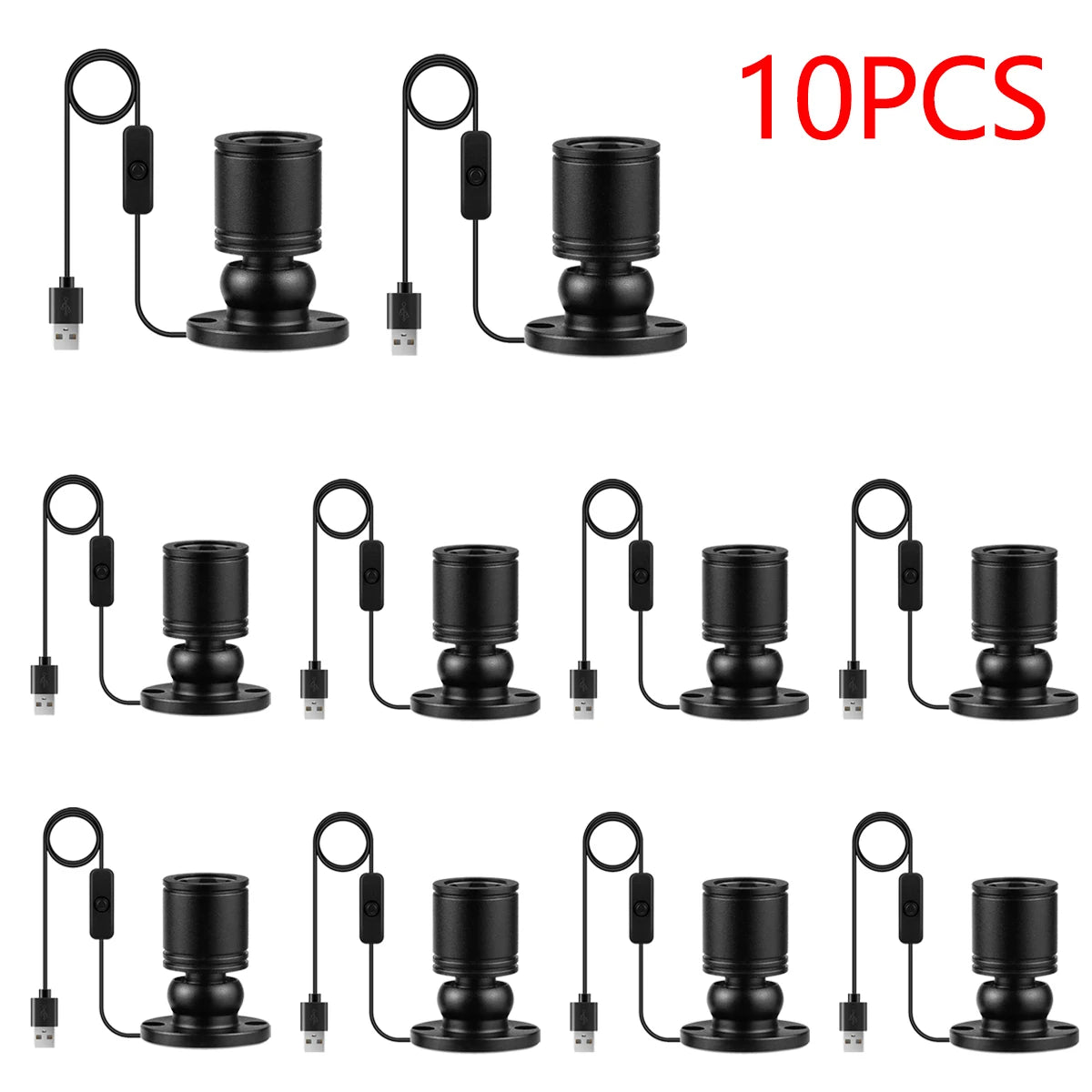 10/8/6/4/2pcs LED Cabinet Spotlight DC 5V 1W USB Powered Ceiling Lights With Switch,Counter Showcase Jewelry Shelf Display Lamp Oasis Select 10x Black Shell Blue
