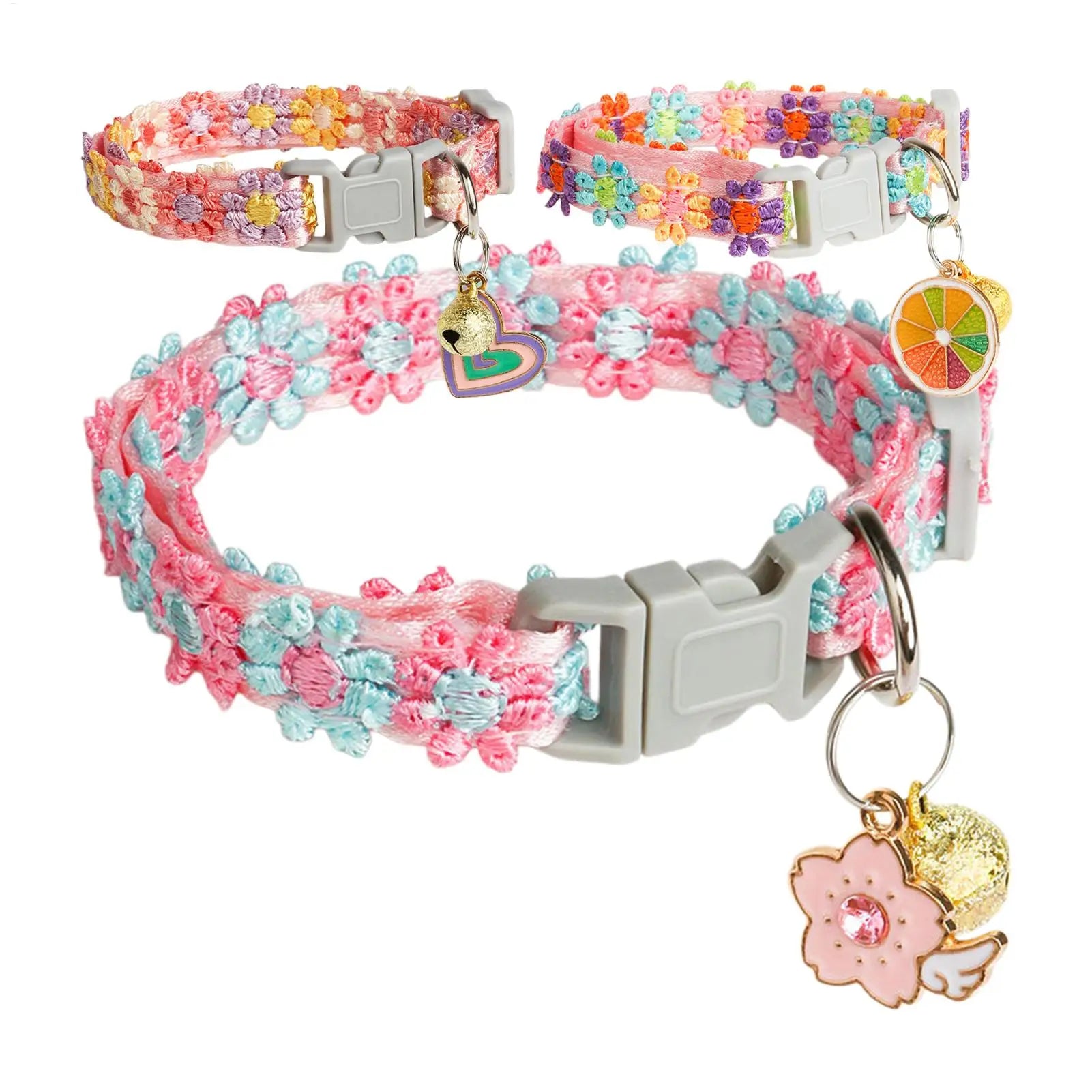 Pet Collar With Bell Colorful Dog Puppy Kitten Collar Adjustable Safety Bell Ring Necklace Cat Collar Anti-lost Pet supplies Oasis Select