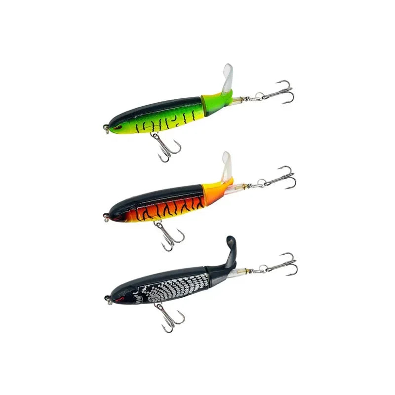 1/4/8Pcs 15g Topwater Fishing Lure Whopper Popper Artificial Bait Hard Plopper Soft Rotating Tail Fishing Tackle Fishing Bait Oasis Select 3PCS mix 1 15g