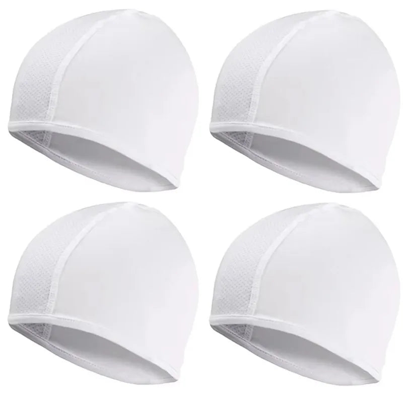 2/4/6pcs Motorcycle Helmet Inner Cap Hat Quick Dry Breathable Hat Racing Cap Under Helmet Beanie Cap Motocross Motor Helmet Hat Oasis Select 4pcs White