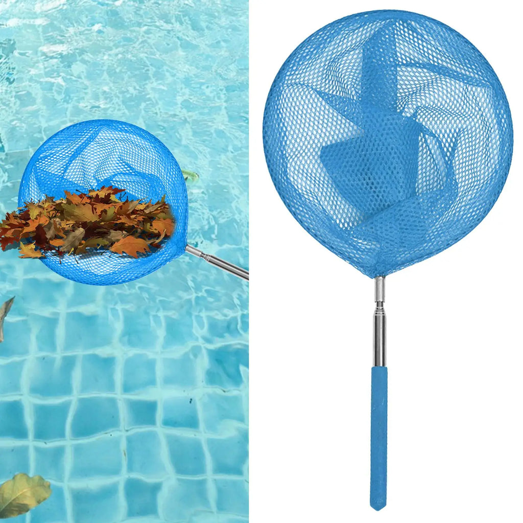 Kids Fishing Net Stainless Steel Telescopic Anti Slip Small Catcher Frog Catching Net for Beach Aquarium Pool Outdoor Games Oasis Select