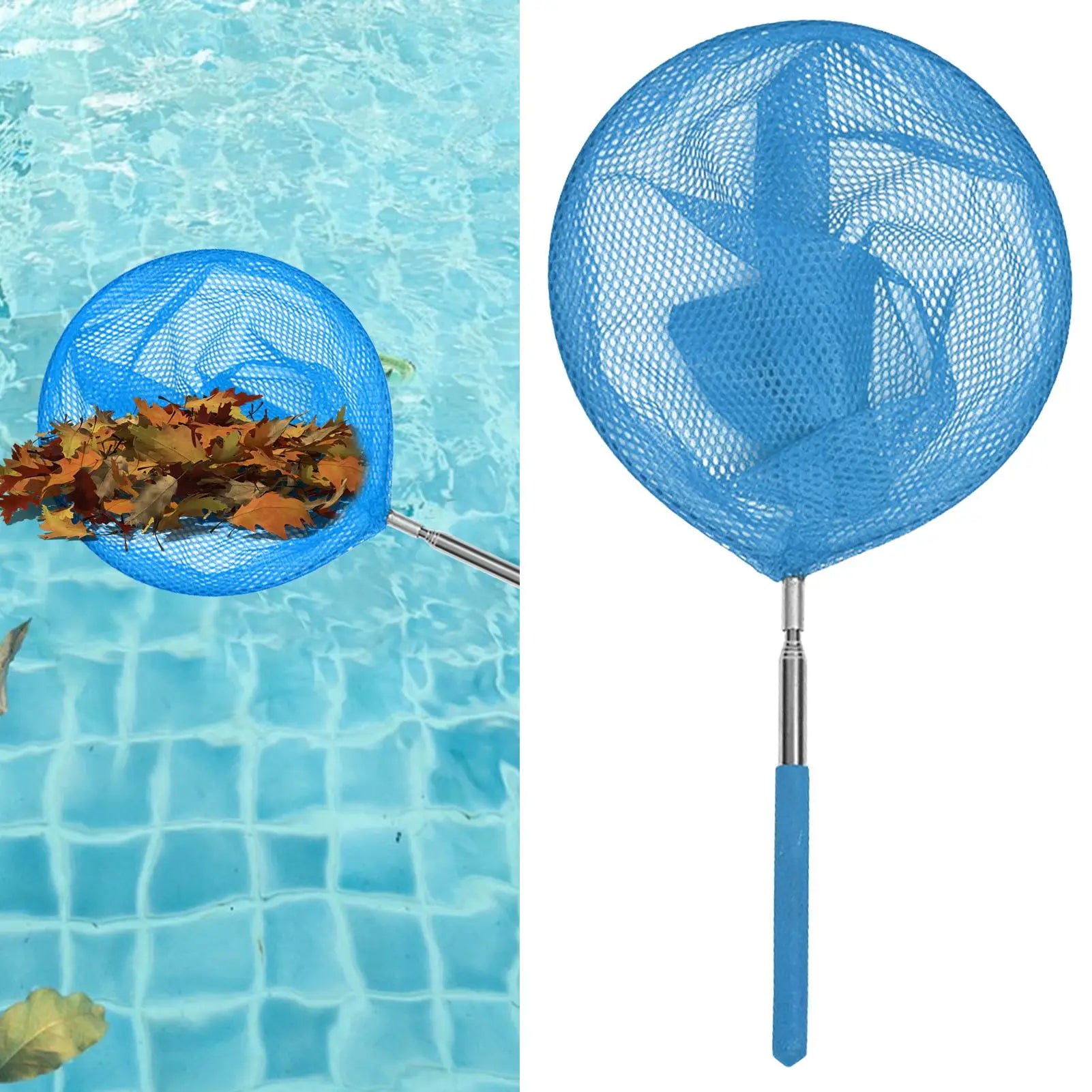 Kids Fishing Net Stainless Steel Telescopic Anti Slip Small Catcher Frog Catching Net for Beach Aquarium Pool Outdoor Games Oasis Select
