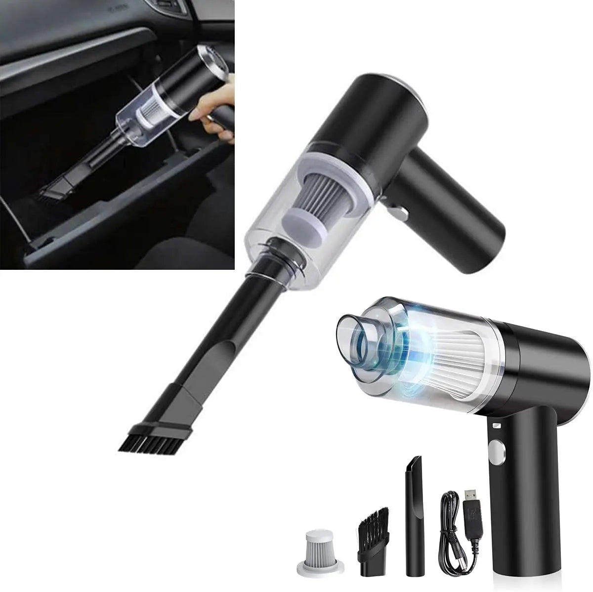 9000Pa Wireless Car Vacuum Cleaner USB Charging 1200mAh Portable Cleaning Appliance Mini Wet and Dry Vacuum Cleaner Household Oasis Select