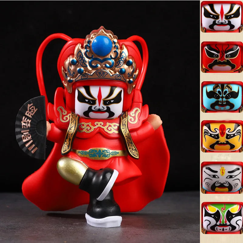 Sichuan Opera Face Changing doll Sichuan Opera facial makeup frosted face changing doll Chinese style handicraft opera doll Oasis Select 5-Six face