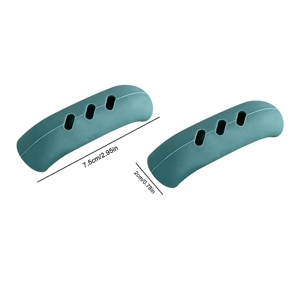 2Pcs Silicone Heat Resistant Pot Handle Anti Scalding Non-slip Oven Pans Bowl Cookware Handles Clamp Kitchen Gadgets Holders Oasis Select Green