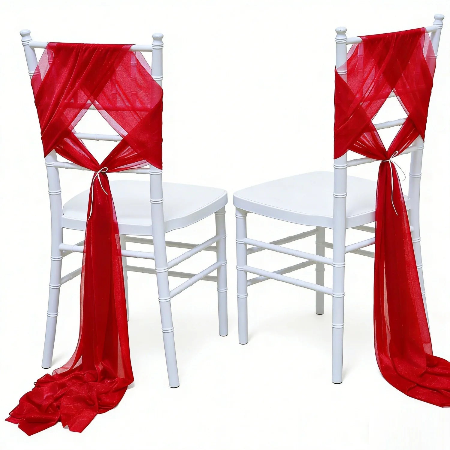 Wedding Chair Sash Beauty Tulle Polyester Streamer Hotel Banquet Decoration Chair Cover Tie Ribbon Bow Oasis Select