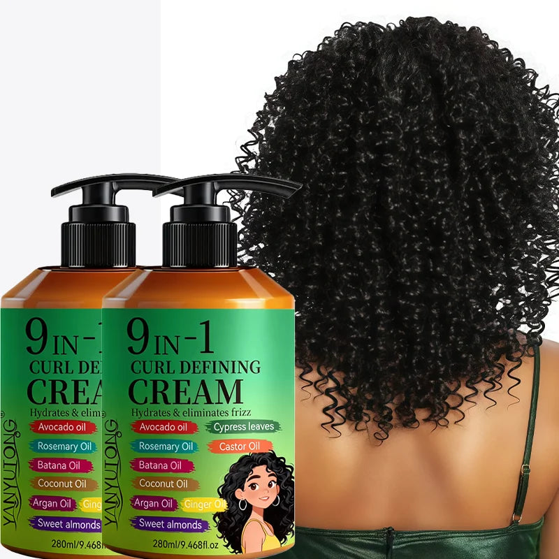280ml Curly hair Styling cream, moisturizing and smoothing formula, enhances the elasticity and shine of curly hair, easy to set Oasis Select 2 pcs